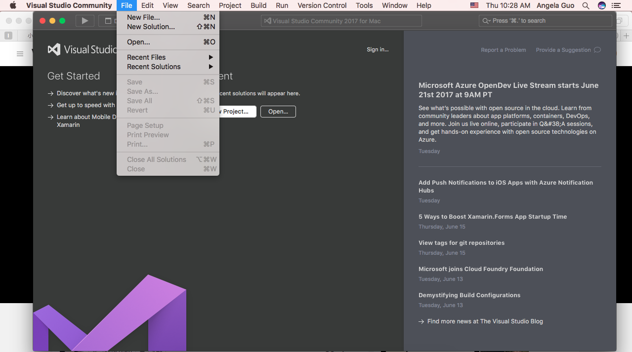 see project files in visual studio for mac